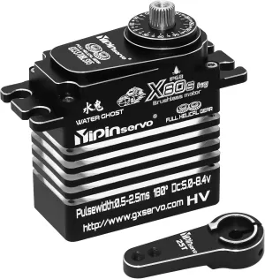 GOUPRC 80kg High Torque 8.4V Metal Oblique Gear High Speed Servo IP68 Waterproof Upgraded All Aluminum Case for 1/8 1/10 1/12 RC Car Crawler Boat Robot (X80S)