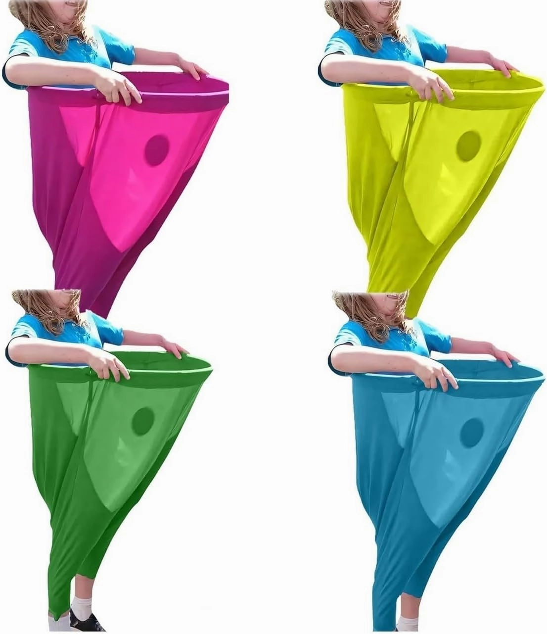 Granny Pants Yard Game Sets, Granny Pants Outdoor Game with Bouncy Balls and Marker Cones, The Ultimate Backyard Party Game,Team Relay Family Reunion Party Field Hula Hoop Game Set Adult(4pcs)