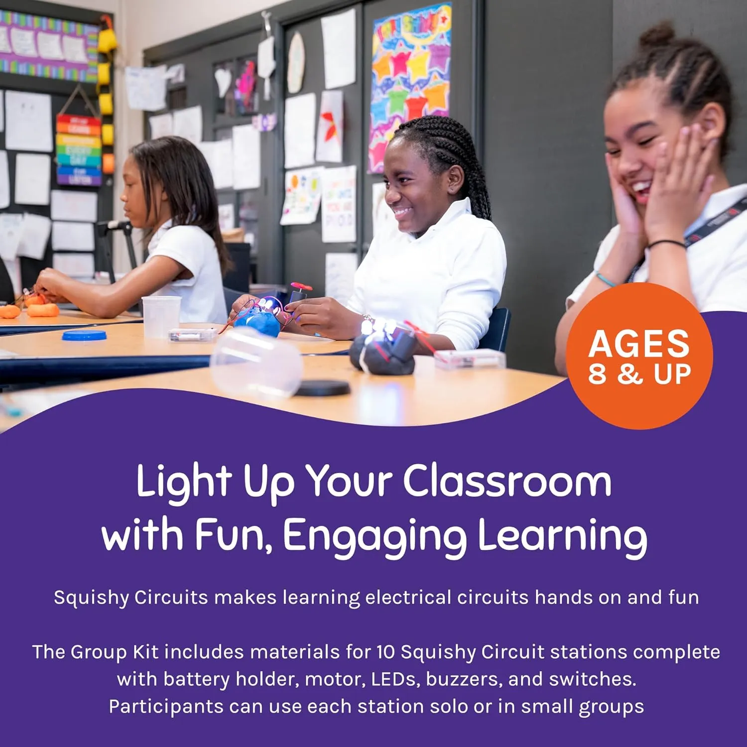 Group Kit - Explore Electrical Circuits with Play Dough - STEM Science Kits for Kids Age 8-12 - Fun and Educational for Classrooms, Camps, Libraries, Museums and More!