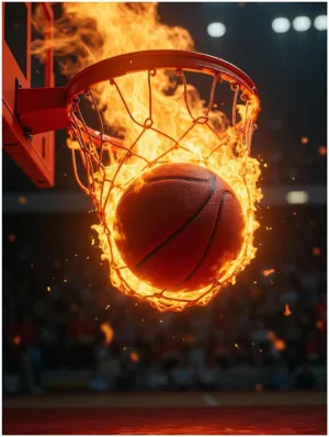 GVYGVY Diamond Art Kits for Adults - Basketball Hoop Fire Blaze Action DIY Frameless Diamond Painting Kits for Adults Beginner, 12x16 in Diamond Painting Kit for Home Wall Decor