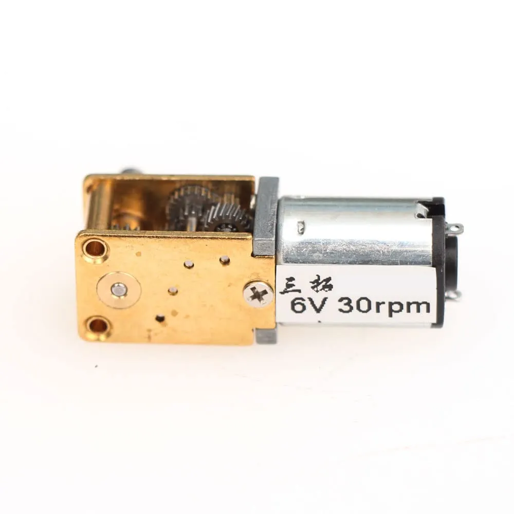GW12N20 DC 6V 30 60 90rpm Smallest Worm Gear Motor Low Speed Ultra Mini Gear Box Reversible Electric Engine for Smart Car Robot - (Speed(RPM): 3V 30RPM)