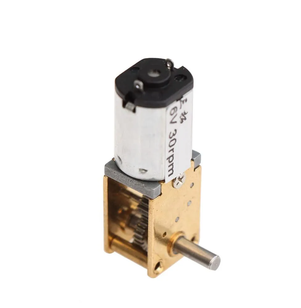 GW12N20 DC 6V 30 60 90rpm Smallest Worm Gear Motor Low Speed Ultra Mini Gear Box Reversible Electric Engine for Smart Car Robot - (Speed(RPM): 3V 30RPM)