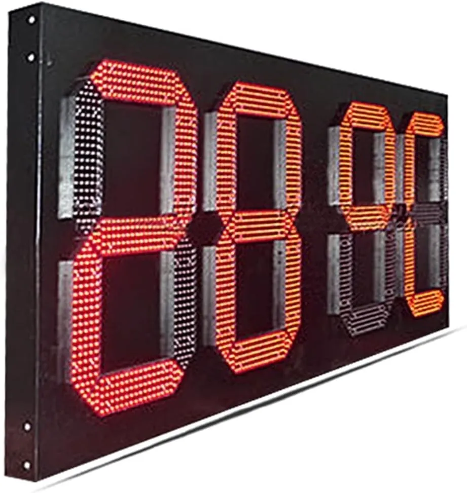 Gym Timer Designed Outdoor high Brightness Iron Box Waterproof 8 inch   6 INCH RED LED Sports Countdown Scoreboard with Stopwatch, Alarms, Countdown Timer & Temp (24 Inch Digital X)
