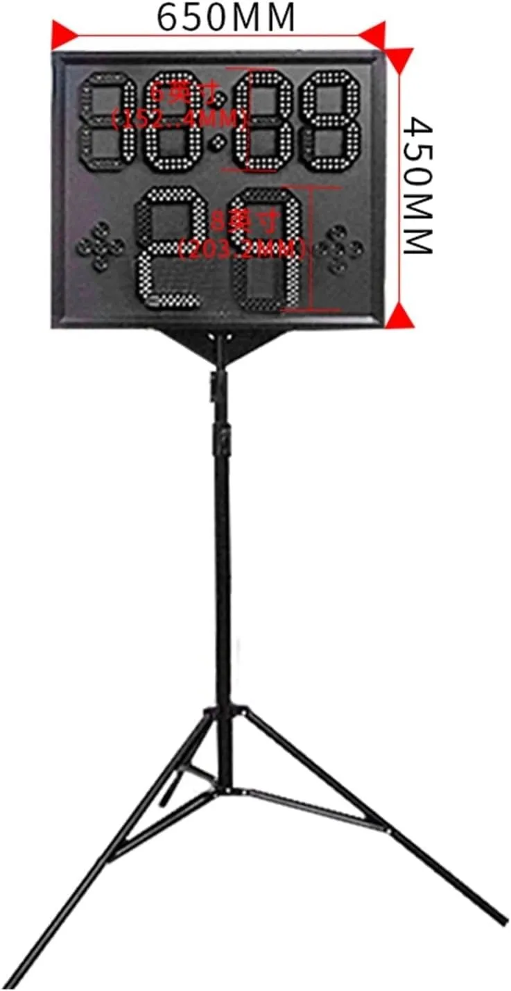 Gym Timer Designed Outdoor high Brightness Iron Box Waterproof 8 inch   6 INCH RED LED Sports Countdown Scoreboard with Stopwatch, Alarms, Countdown Timer & Temp (3 Digit Countdown X)