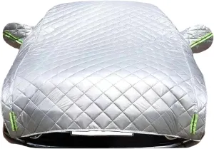 Hail Protector Car Cover, 5-Layer Padded Anti-Hail Car Cover, Heavy Duty Waterproof with Reflective Safety Strips, All-Weather Protection Against Hail Snow Rain (White,SUV)