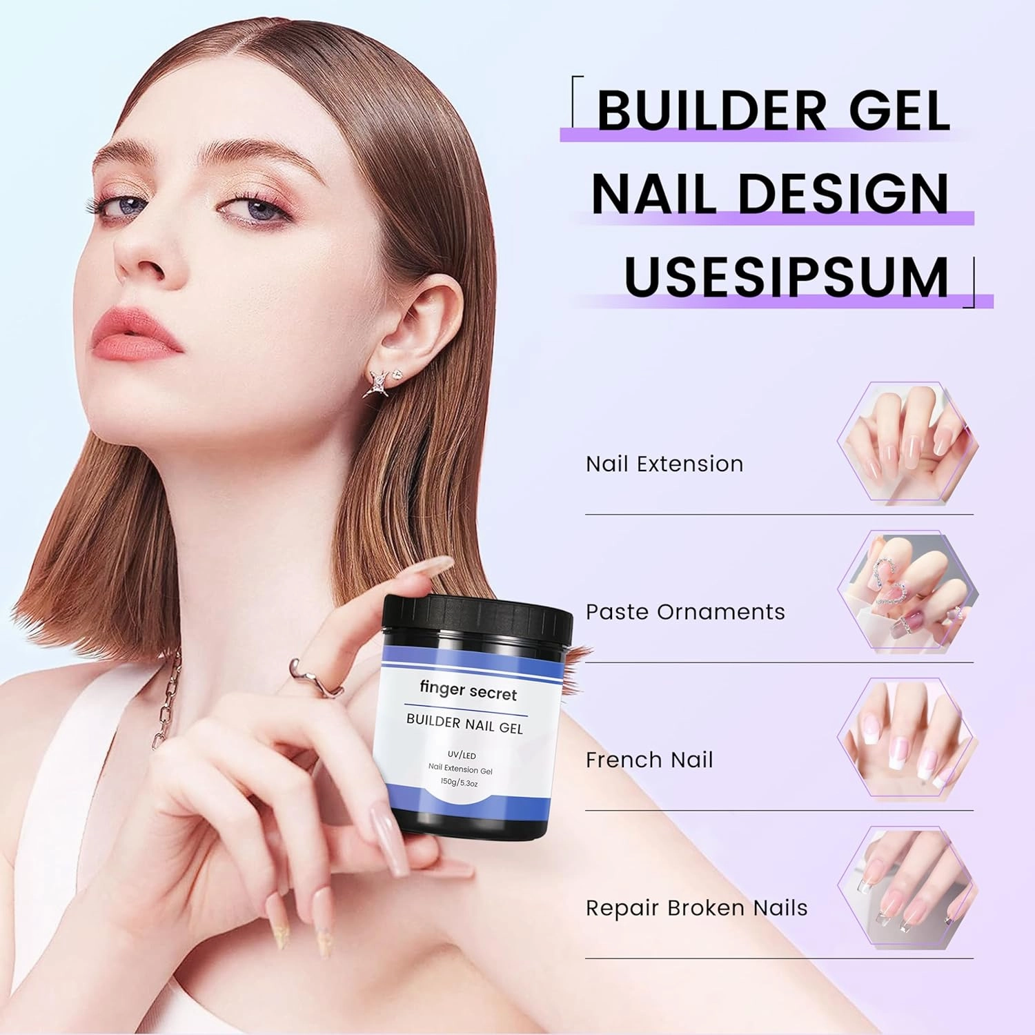 Hard Gel Builder Gel for Nails Long-lasting Strong Hand Nude 3D Sculpting for Nail Extension 5.3fl.oz (nude, 5.3fl.oz)