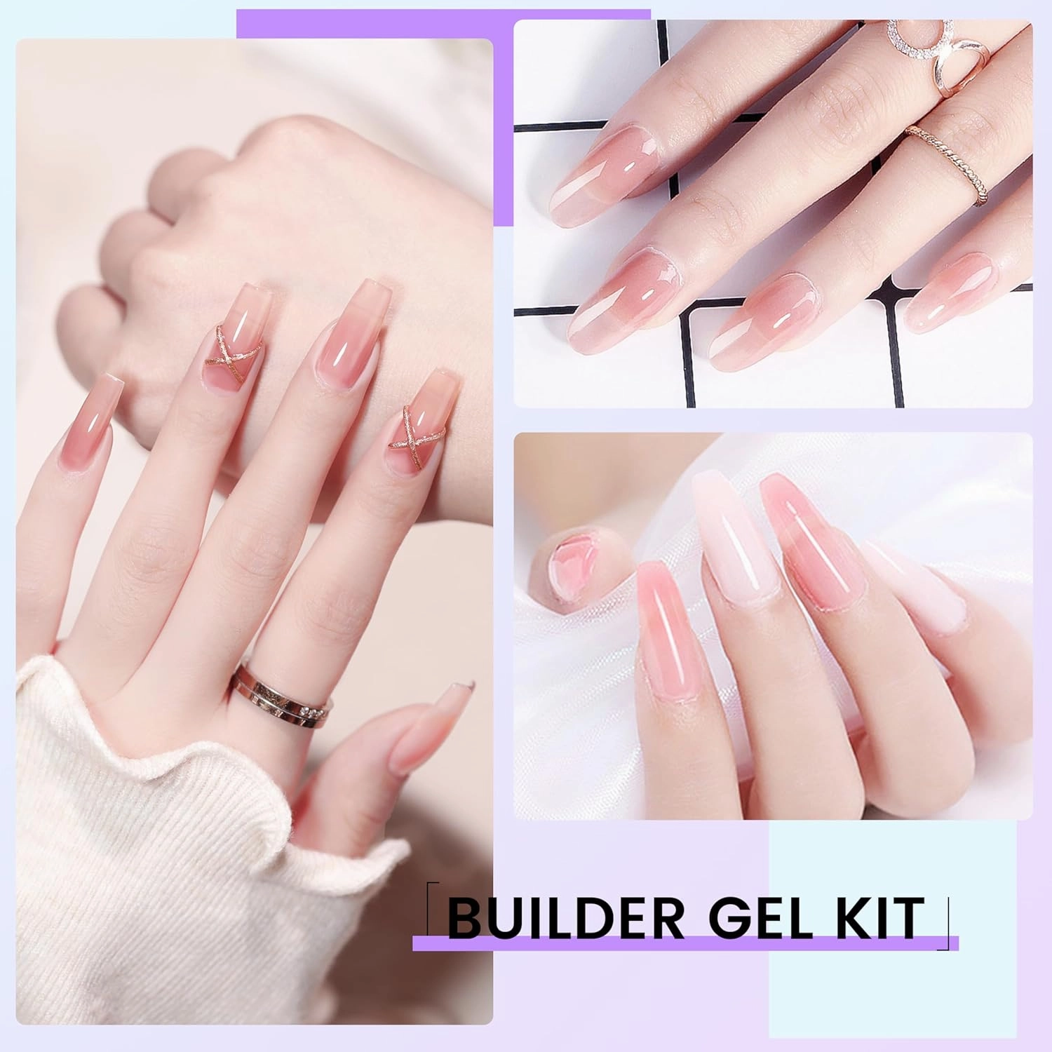 Hard Gel Builder Gel for Nails Long-lasting Strong Hand Nude 3D Sculpting for Nail Extension 5.3fl.oz (nude, 5.3fl.oz)