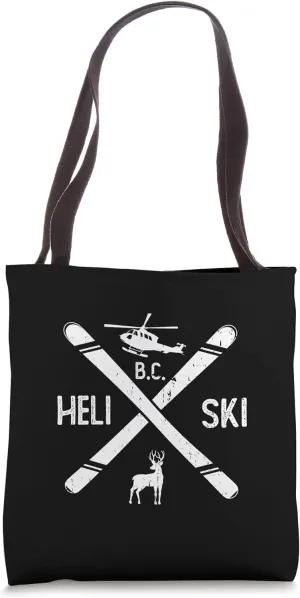 Heli-ski British Columbia Canada Helicopter Skiing Winter Tote Bag