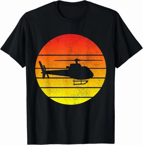 Helicopter Pilot Vintage Retro Aviation T-Shirt