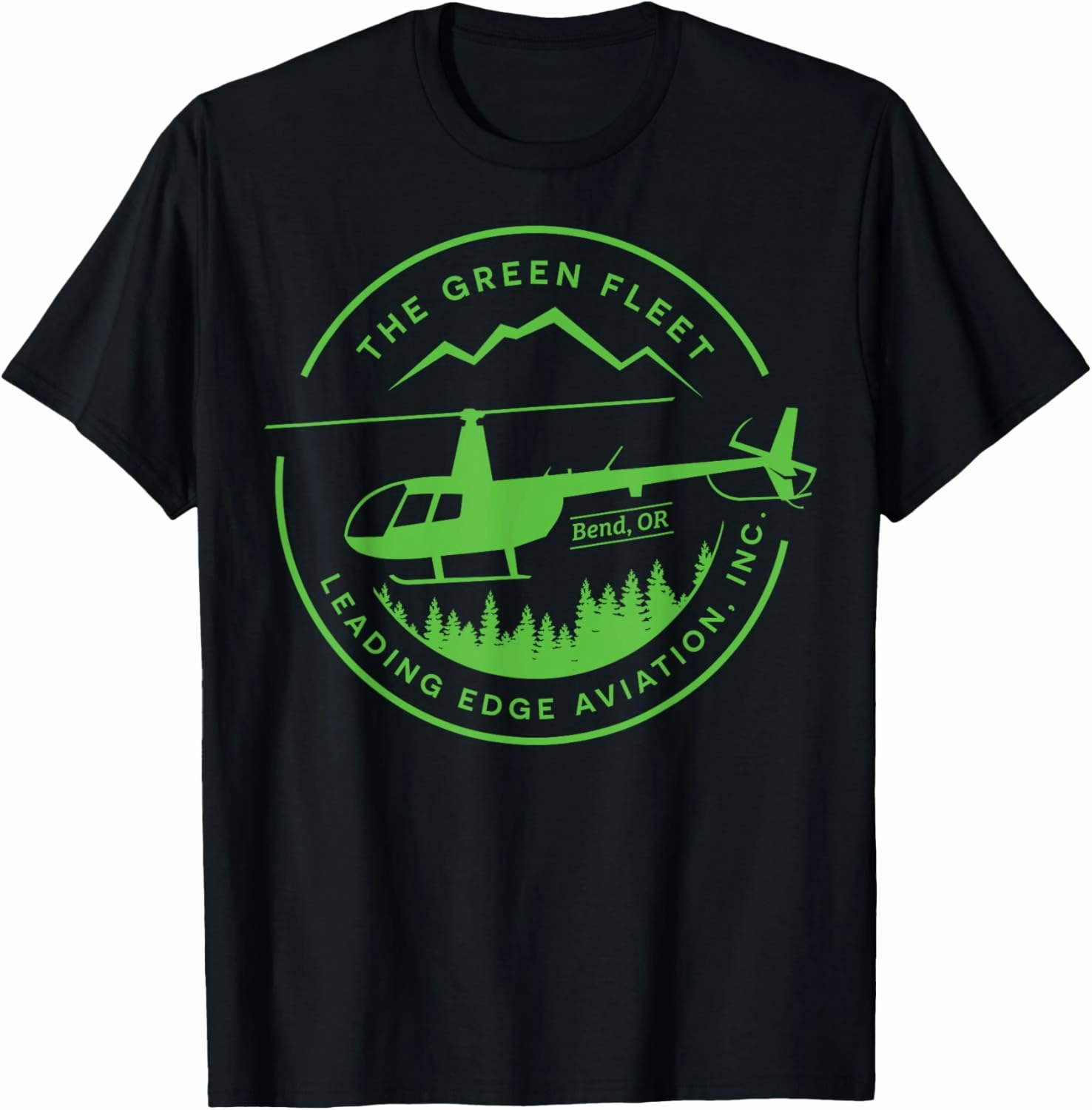 Helicopter T-Shirt Green Logo