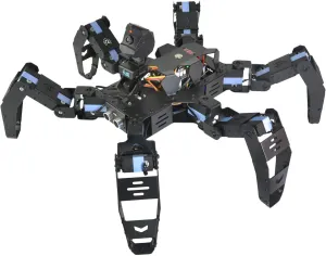 Hexapod Robot Kit for Raspberry Pi 5, Walking Spider Programmable AI Robot Kit, Face/QR Code/Color Recognition, Ultrasonic Sensor, HD Camera, 18 DOF Metal Servo