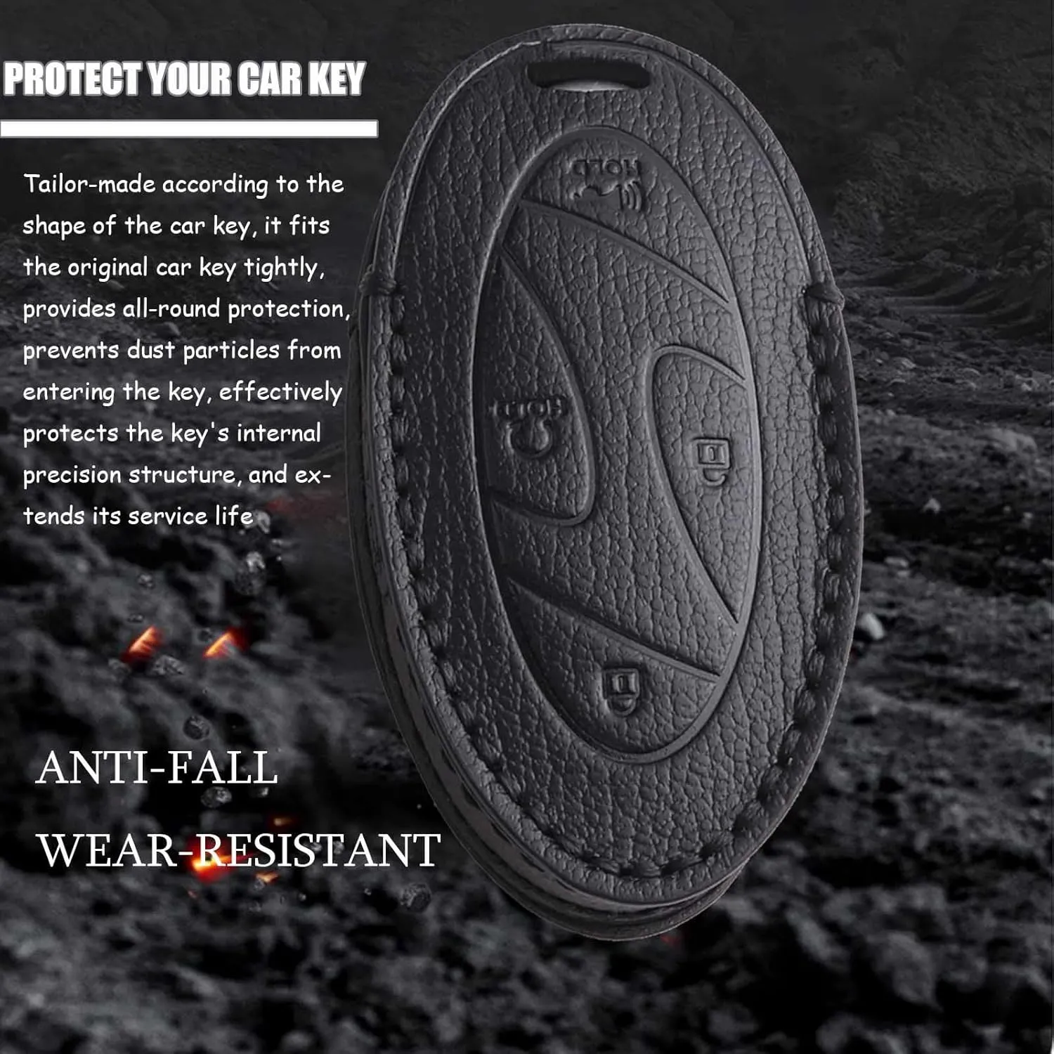 HIBEYO 7 Button Key Fob Cover Compatible with Hyundai Ioniq 6 Grandeur GN7 KONA 2023 2024 2025 Accessories Handmade 3D Design Leather Key Case with Keychain-7 Button White