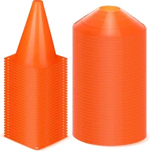 Hiboom 50 Pack Cones Sports Training Set, 30 Pcs 7 Inch Soccer Cones and 20 Pcs Disc Cones for Soccer Basketball Drills