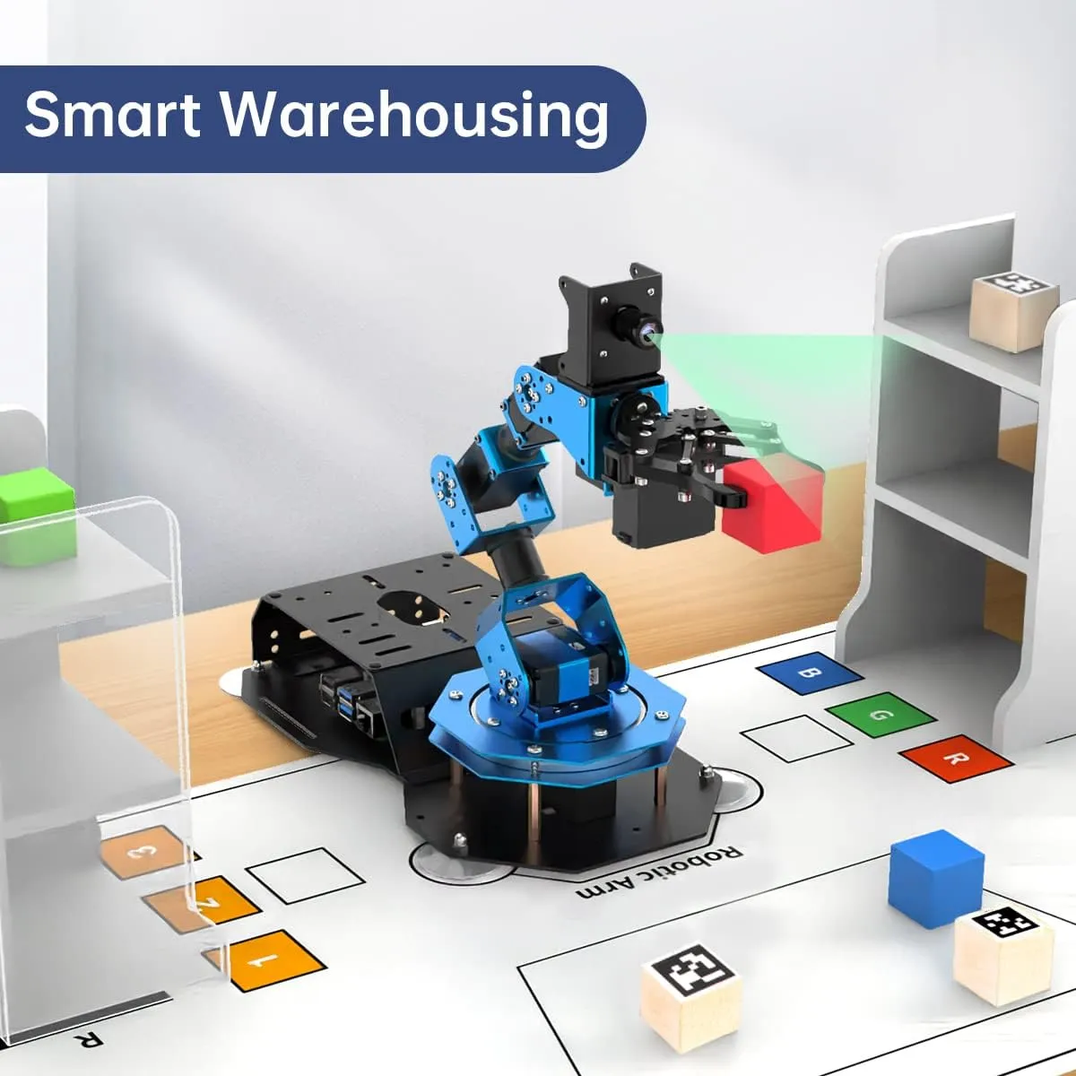 HIWONDER 6DOF Robotic Arm Kit Powered by Raspberry Pi 5 4GB AI Vision Programming Robot Arm ROS Open Source for Adults and Teens (Advanced Kit)