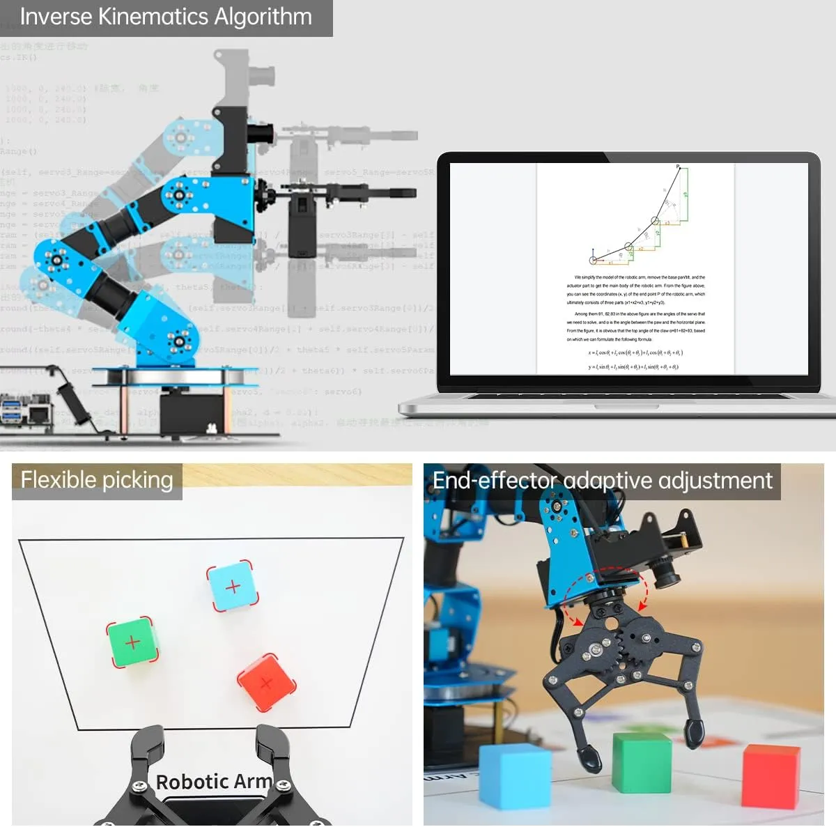 HIWONDER 6DOF Robotic Arm Kit Powered by Raspberry Pi 5 4GB AI Vision Programming Robot Arm ROS Open Source for Adults and Teens (Advanced Kit)
