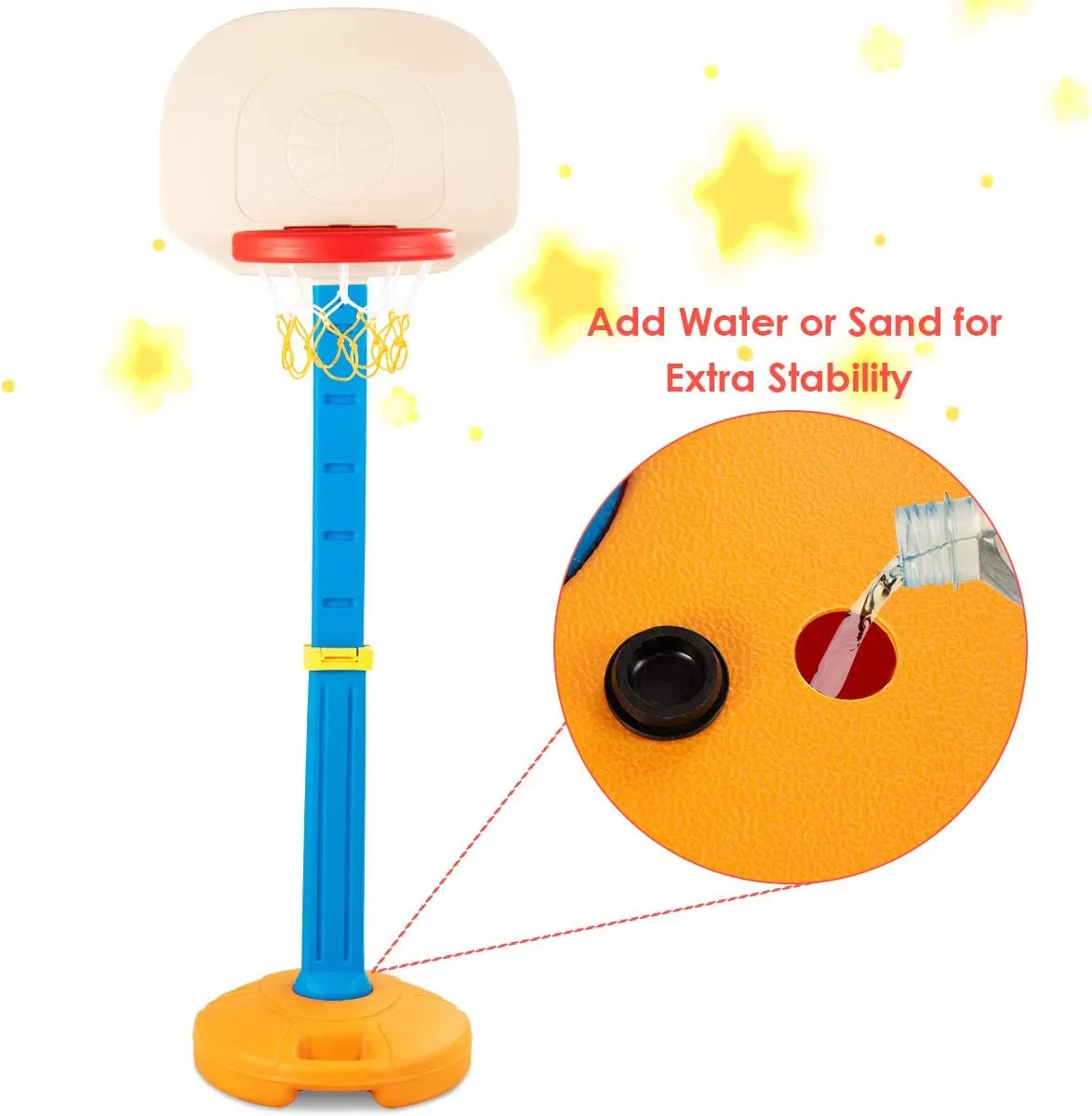 HONEY JOY Kids Basketball Hoop, Outdoor Indoor Mini Basketball Goal Toy Stand, Adjustable Height, Play Game Preschool Birthday Gift, Toddler Basketball Hoop for Boys Girls