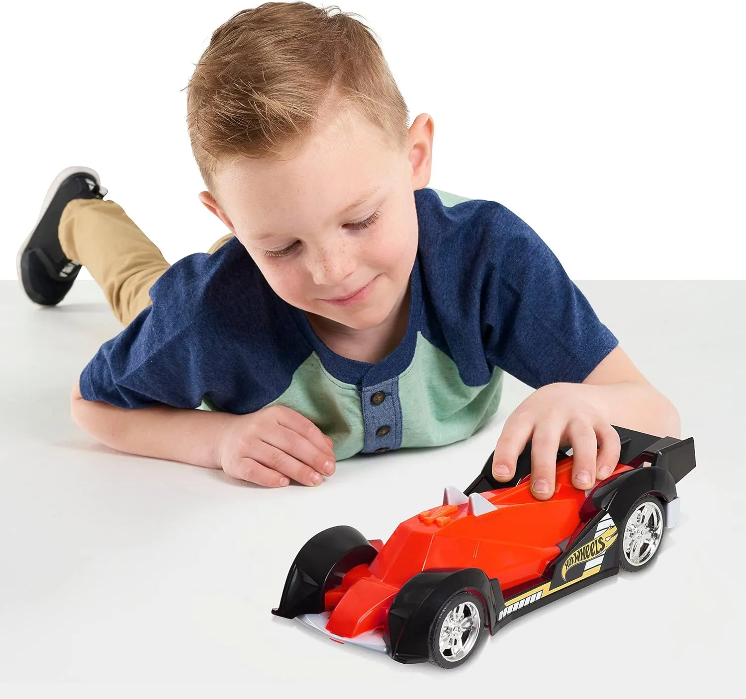 Hot Wheels Color Crashers Hi-Tech Missile, Motorized Toy Car with Lights & Sounds, Red, Kids Toys for Ages 3 Up by Just Play