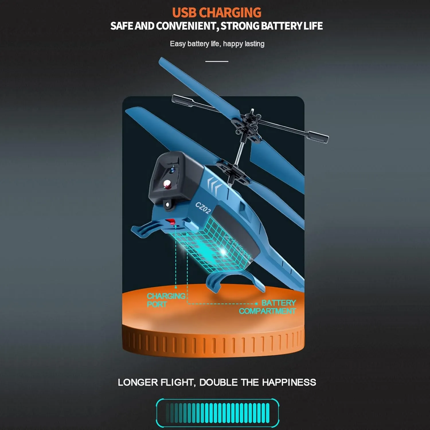 HXBER Helicopter 2.5CH Drone Gyroscope Stabilization Obstacle Avoidance Steering Gift for Boys Girls Adults