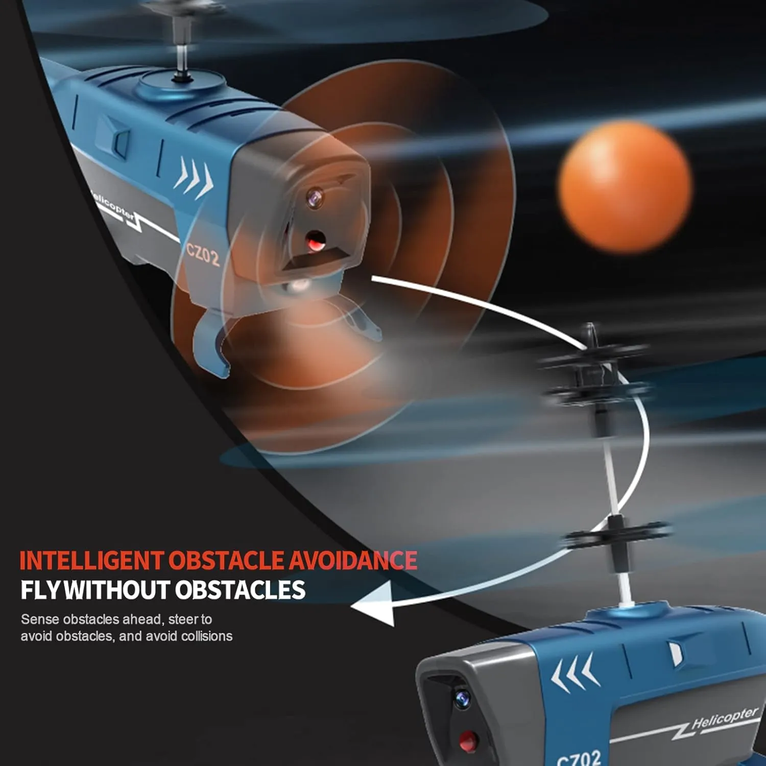 HXBER Helicopter 2.5CH Drone Gyroscope Stabilization Obstacle Avoidance Steering Gift for Boys Girls Adults