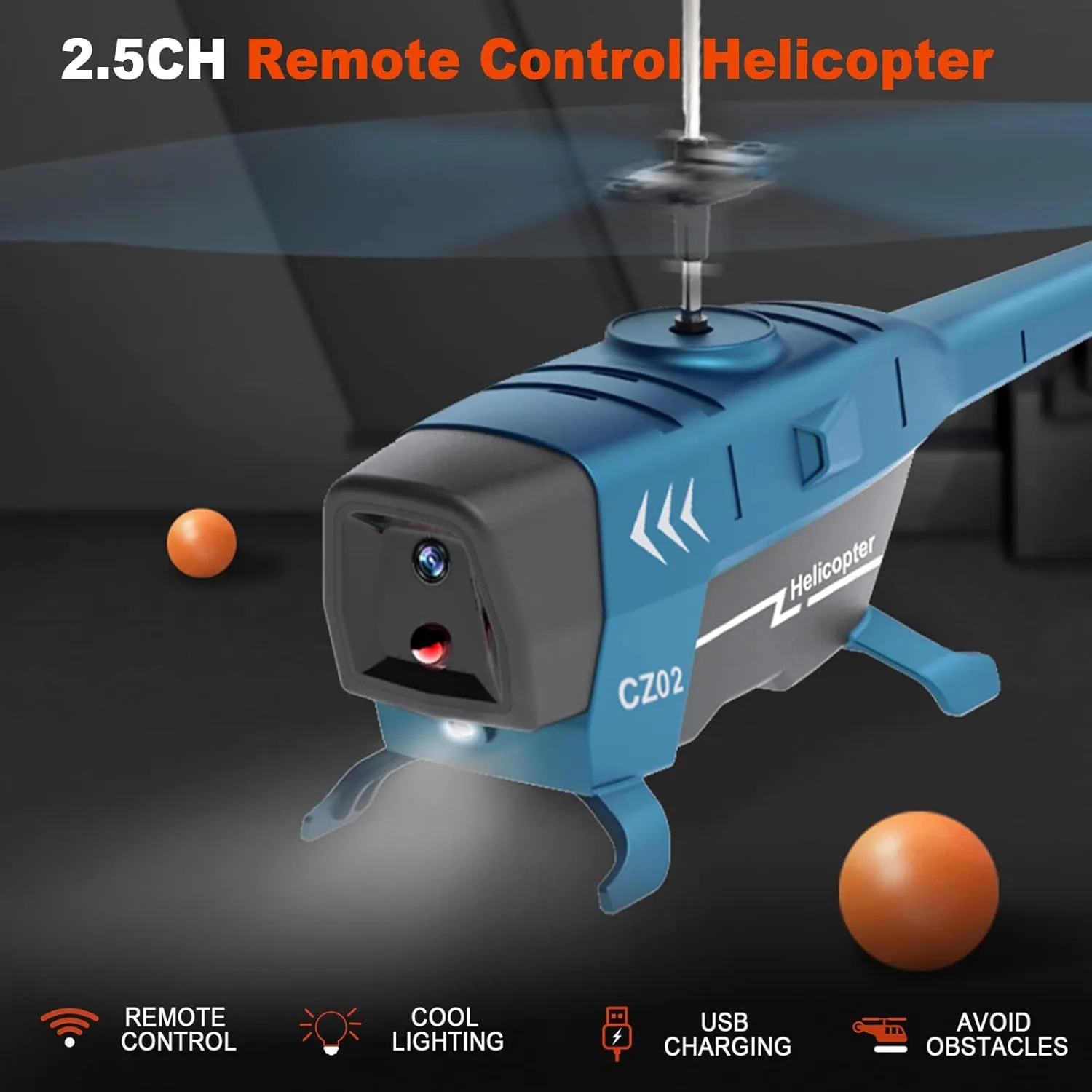HXBER Helicopter 2.5CH Drone Gyroscope Stabilization Obstacle Avoidance Steering Gift for Boys Girls Adults