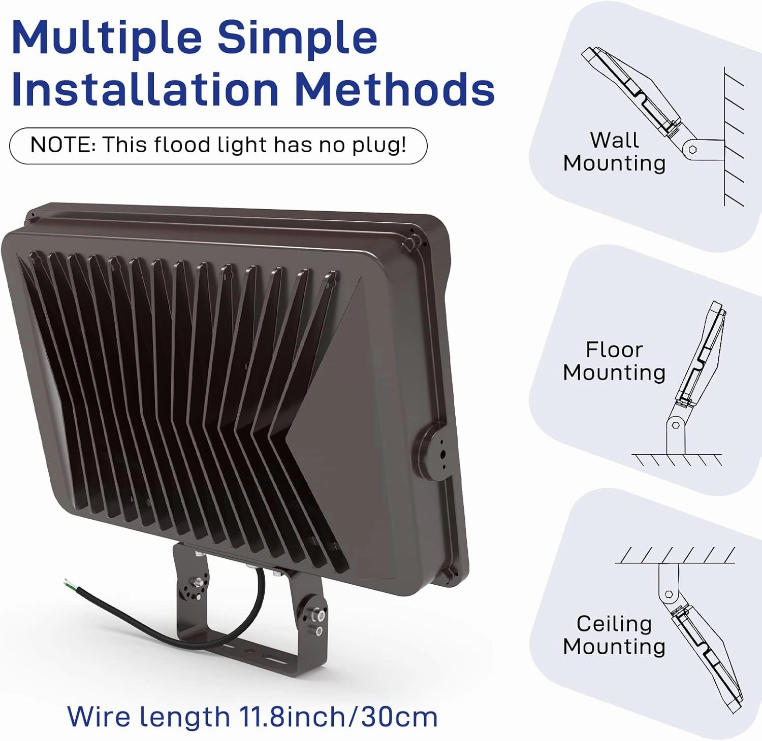 HYPERLITE LED Flood Light 200W 24000LM 5000K Daylight IP65 Waterproof Outdoor Floodlights UL Certified for Court Garden Warehouse