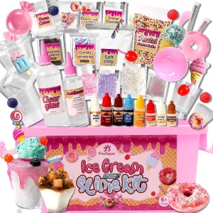 Ice Cream Slime Kit for Girls, Amazing Ice Cream Slime Making Kit to Make Butter Slime, Cloud Slime & Foam Slimes, Fun Gift Idea，10 Year Old Girl Birthday Gifts & Toys for Girls 8-10