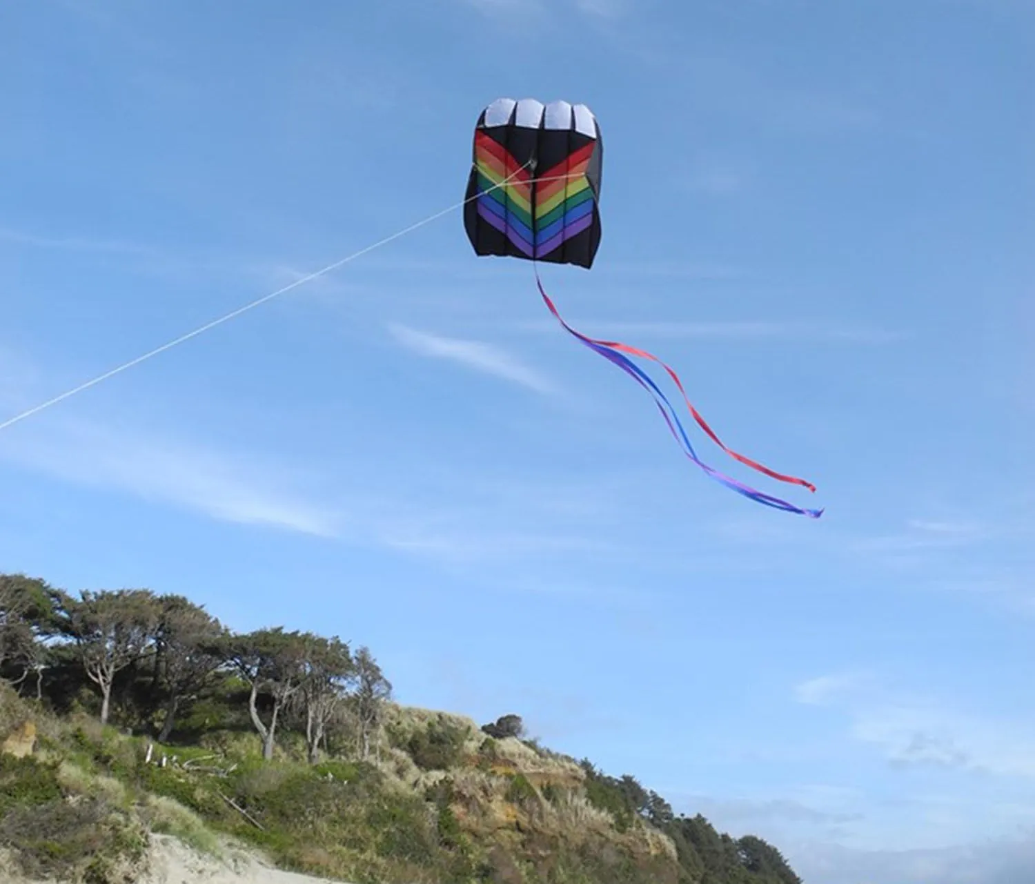 In the Breeze 3068 — 7.5 Rainbow Parafoil Kite, Easy Flying, Single-Line Travel Kite, Beginner to Intermediate Skill Levels