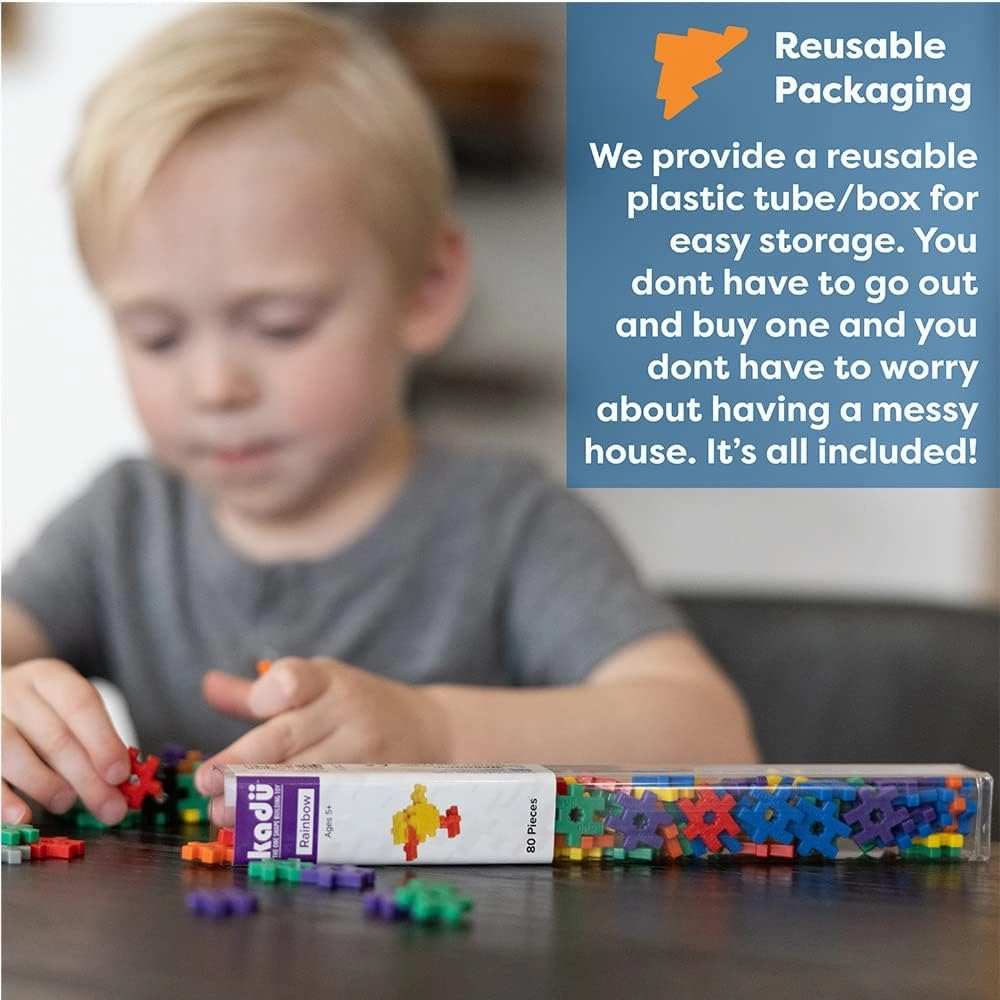 Incredibly Interconnectable Toys KADU Classic 250 Piece Classic Set - STEM/STEAM Building   Construction Toy, for Open   Imaginative Play Ages 5 
