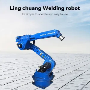 Industrial Robotic Welding System with Huachen Controller, Automated Arm, Digital Display