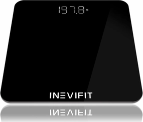 INEVIFIT Bathroom Scale, Highly Accurate Digital Bathroom Body Scale, Measures Weight up to 400 lbs. Includes Batteries