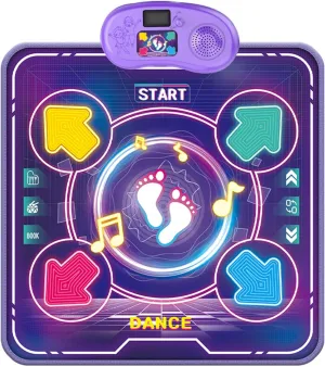 Interactive Dance Mats for Boys and Girls with Wirelesses and Light Up 4 Buttons Indoor Dancing Playmat for Children