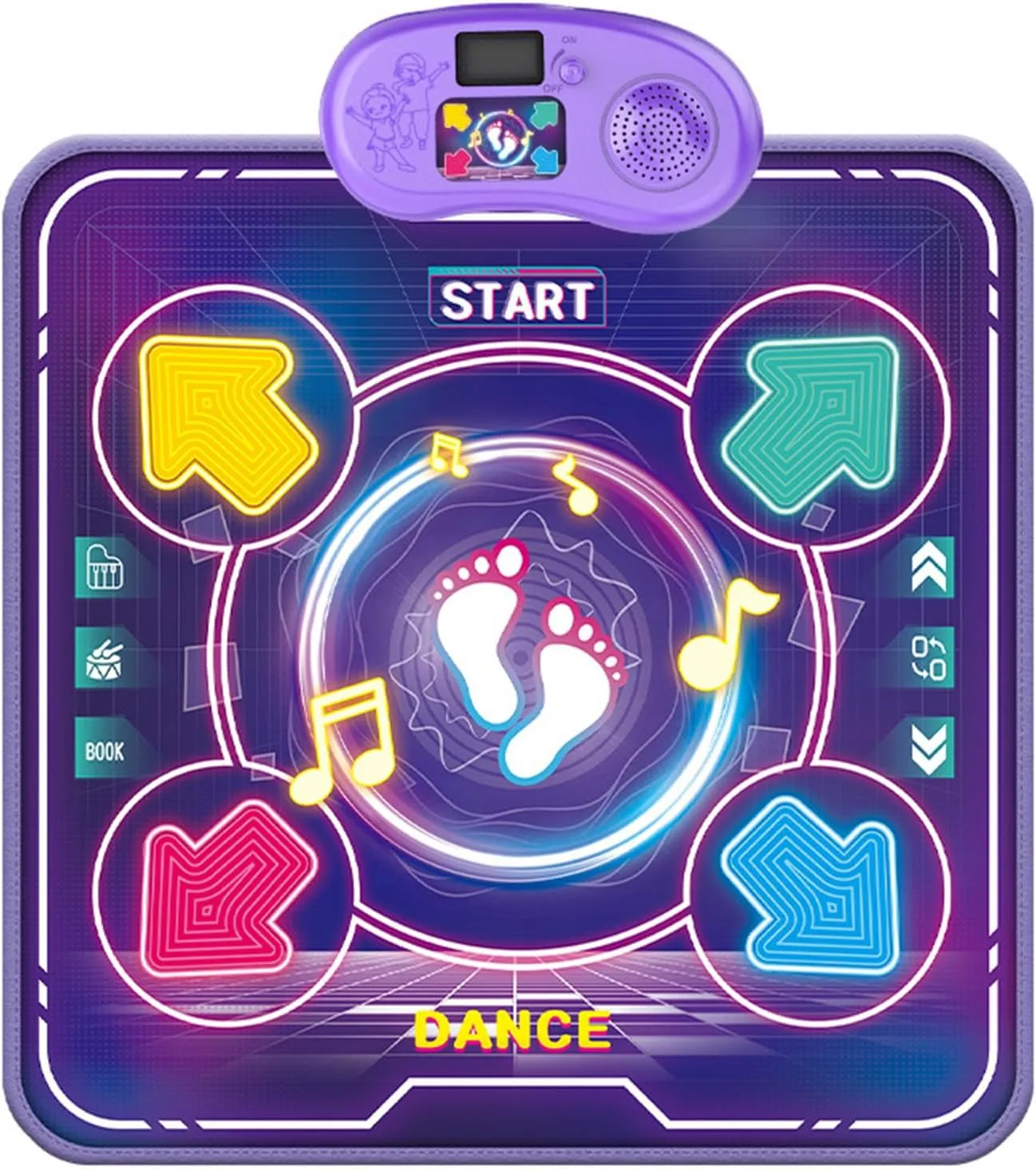Interactive Dance Mats for Boys and Girls with Wirelesses and Light Up 4 Buttons Indoor Dancing Playmat for Children