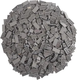 Interlocking Building Blocks Tiles | 4 formats: 1x1 (250 pcs.), 1x2 (250 pcs.), 2x2 (250 pcs.) and 2x4 (250 pcs.) Studs | Color: Dusty Gray | 100% Compatible