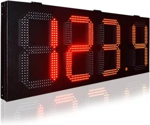 Interval Timer Designed Outdoor high Brightness Iron Box Waterproof 8 inch   6 INCH RED LED Sports Countdown Scoreboard Gym Clock Timer (Color : 10 inch Green Size : X-Small) (15 Inch Oil Price X)