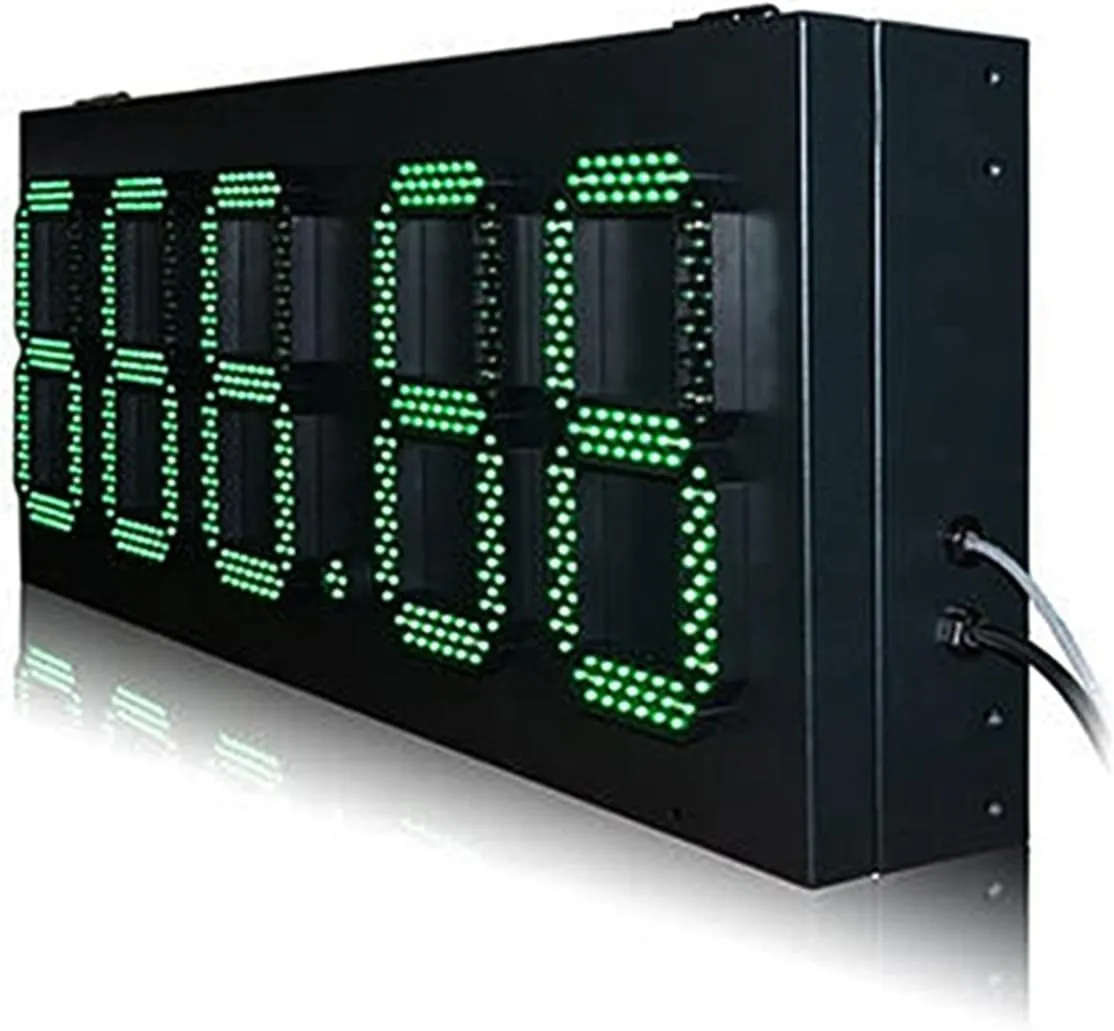 IP53 Rainproof Box high Brightness 10 inch Green 888.88 Gas Station LED dis-Play Digital dis-Play Panel for Office/Home/Living Room/School (8 Inch Scoreboard X)