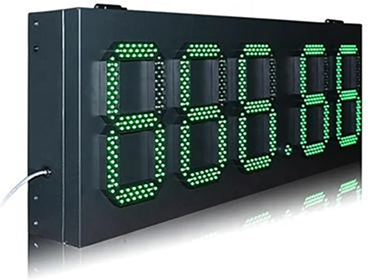 IP53 Rainproof Box high Brightness 10 inch Green 888.88 Gas Station LED dis-Play Digital dis-Play Panel for Office/Home/Living Room/School (8 Inch Scoreboard X)
