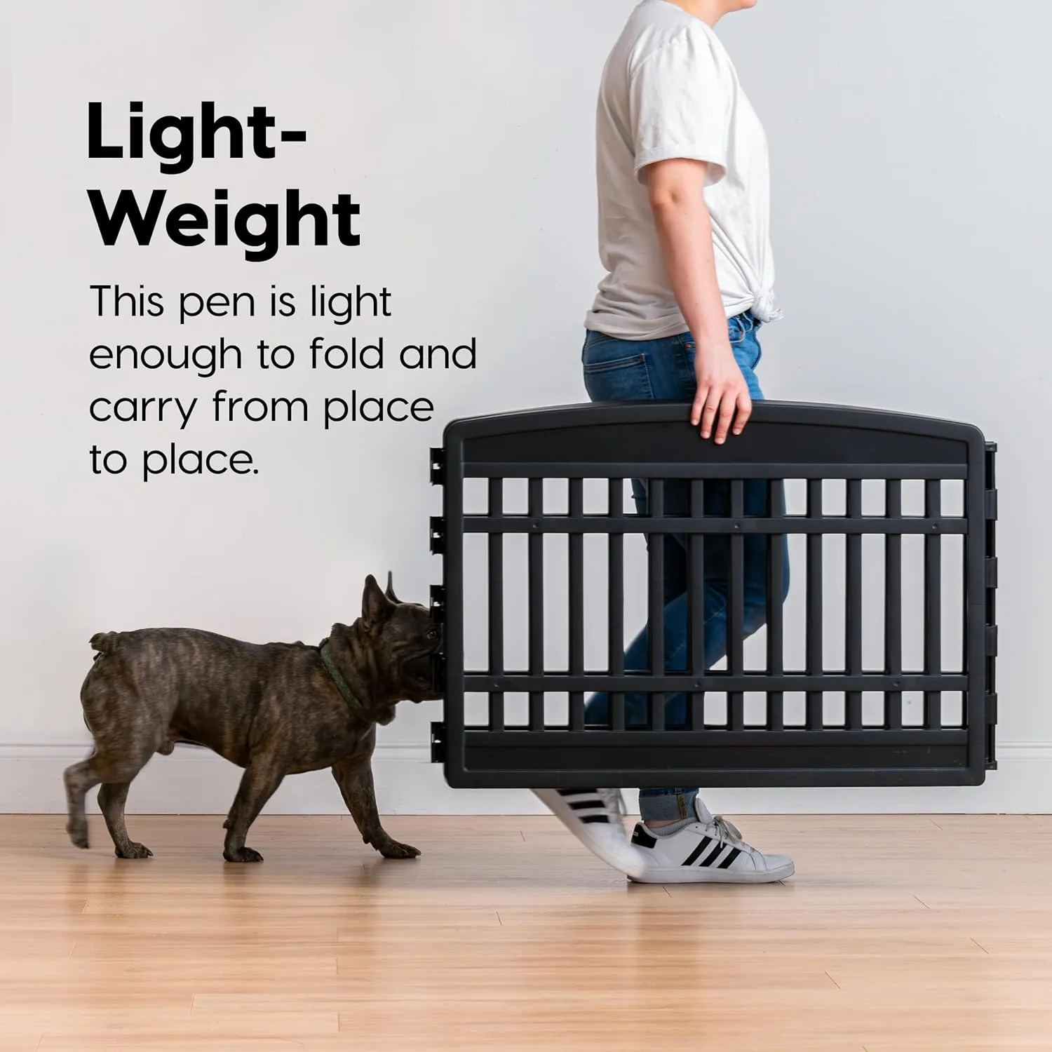 IRIS USA 24" 4-Panel Dog Playpen, 35 x 35 x 24, Puppy Playpen, Dog Play Pen Indoors, Pet Fence, Small Pets, Black