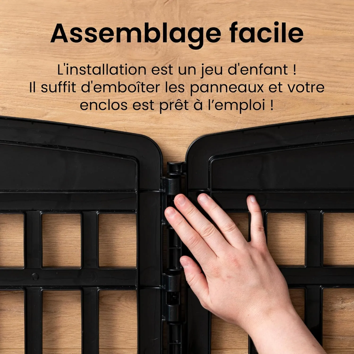 IRIS USA 24" 8-Panel Dog Playpen with Door, 84.8 x 84.8 x 23.8, Puppy Playpen, Dog Play Pen Indoors, Pet Fence, Small Pets, Black