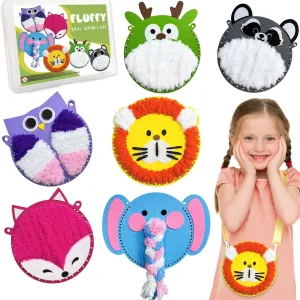 IROLEHOME 6 Animal Bags Sewing Kit for Kids Plush Embroidery Doll Set Toys Arts and Crafts Kit Gift for Girls Boys Ages 8-12