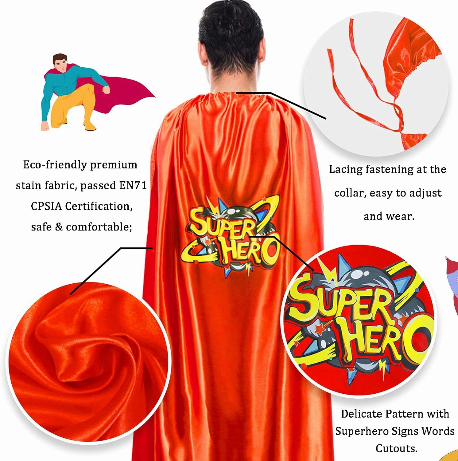 iROLEWIN Superhero-Capes and Masks for Adults Superhero-Costumes as Women Men Halloween Dress-Up Family Party Favors Gifts