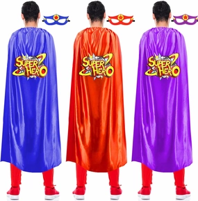 iROLEWIN Superhero-Capes and Masks for Adults Superhero-Costumes as Women Men Halloween Dress-Up Family Party Favors Gifts