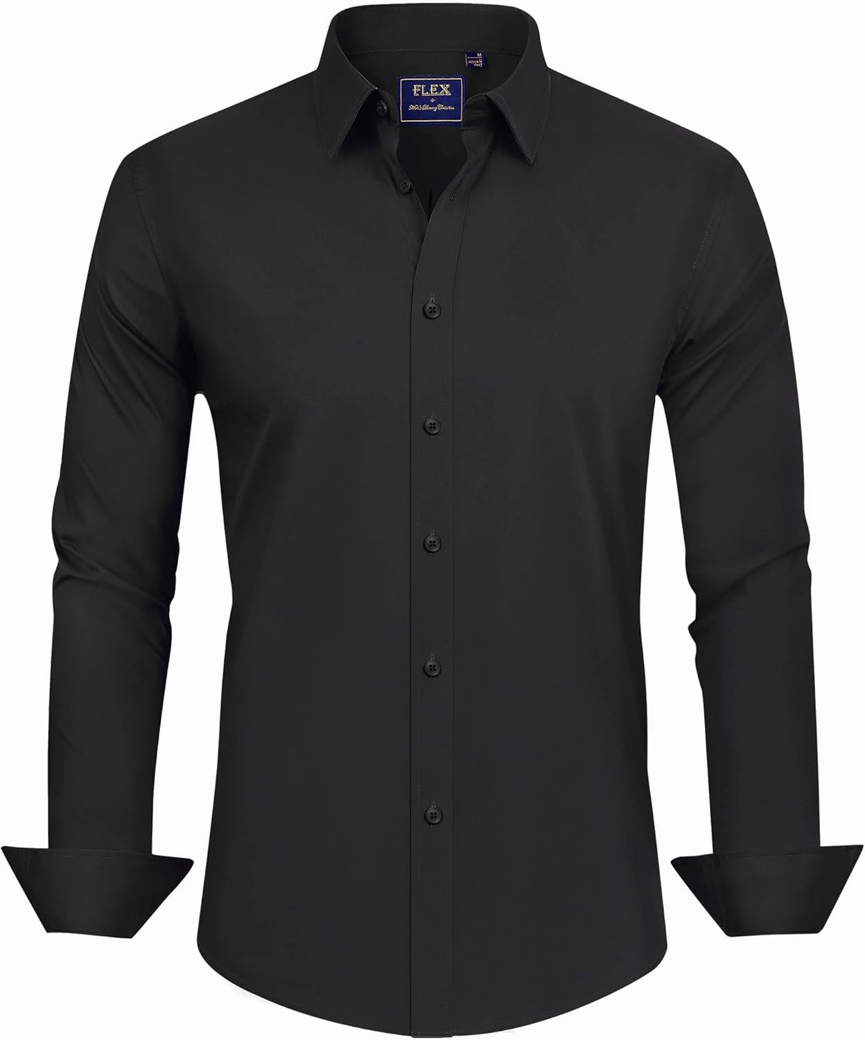 J.VER Men's Dress Shirts Stretch Stain Shield Long Sleeve Solid Formal Shirt Business Casual Button Down Shirts
