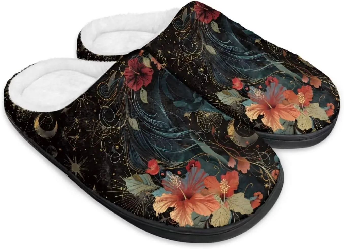 Jeiento Horse Warm Slippers for Women - Fuzzy Fluffy Hotel House Indoor Slippers Winter Closed Toe