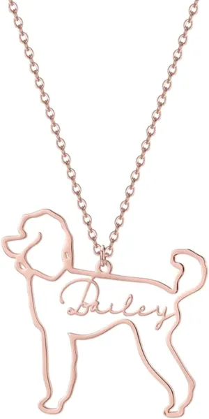 JewelOra Personalized Pet Dog Cat Necklace for Women Custom Engraved Name Necklace Pendant Animal Pendant Jewelry Gift for Pet Lover