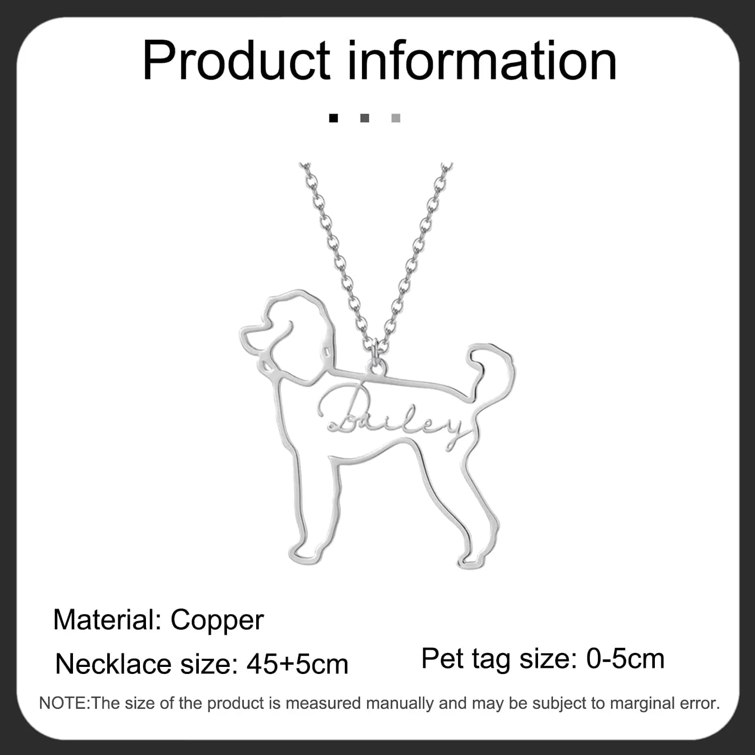 JewelOra Personalized Pet Dog Cat Necklace for Women Custom Engraved Name Necklace Pendant Animal Pendant Jewelry Gift for Pet Lover
