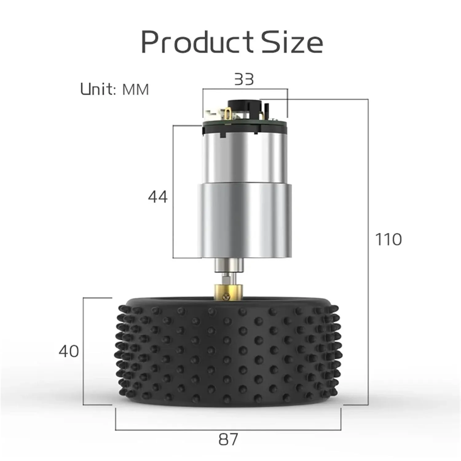 JGB37-520 Hall Encoder Brushed DC Motor 6V12V Forward and Reverse Adjustable Speed 6RPM-1590RPM Smart Car Kit with Wheels 1Pcs(165PRM_6V)