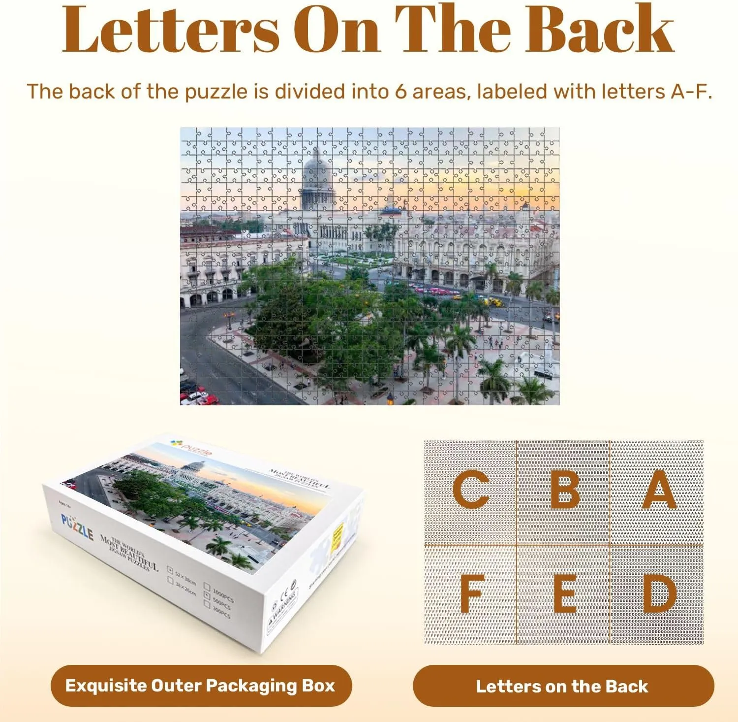 Jigsaw Puzzles 500 Pieces for Adult National Capitol Building el capitolio Central Park Havana Puzzle Game for Family Wooden Puzzle Toy Educational Games Puzzles for Home Decor