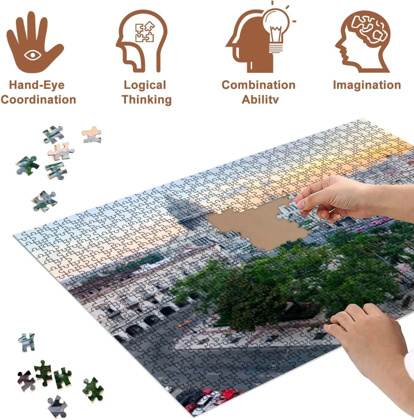 Jigsaw Puzzles 500 Pieces for Adult National Capitol Building el capitolio Central Park Havana Puzzle Game for Family Wooden Puzzle Toy Educational Games Puzzles for Home Decor