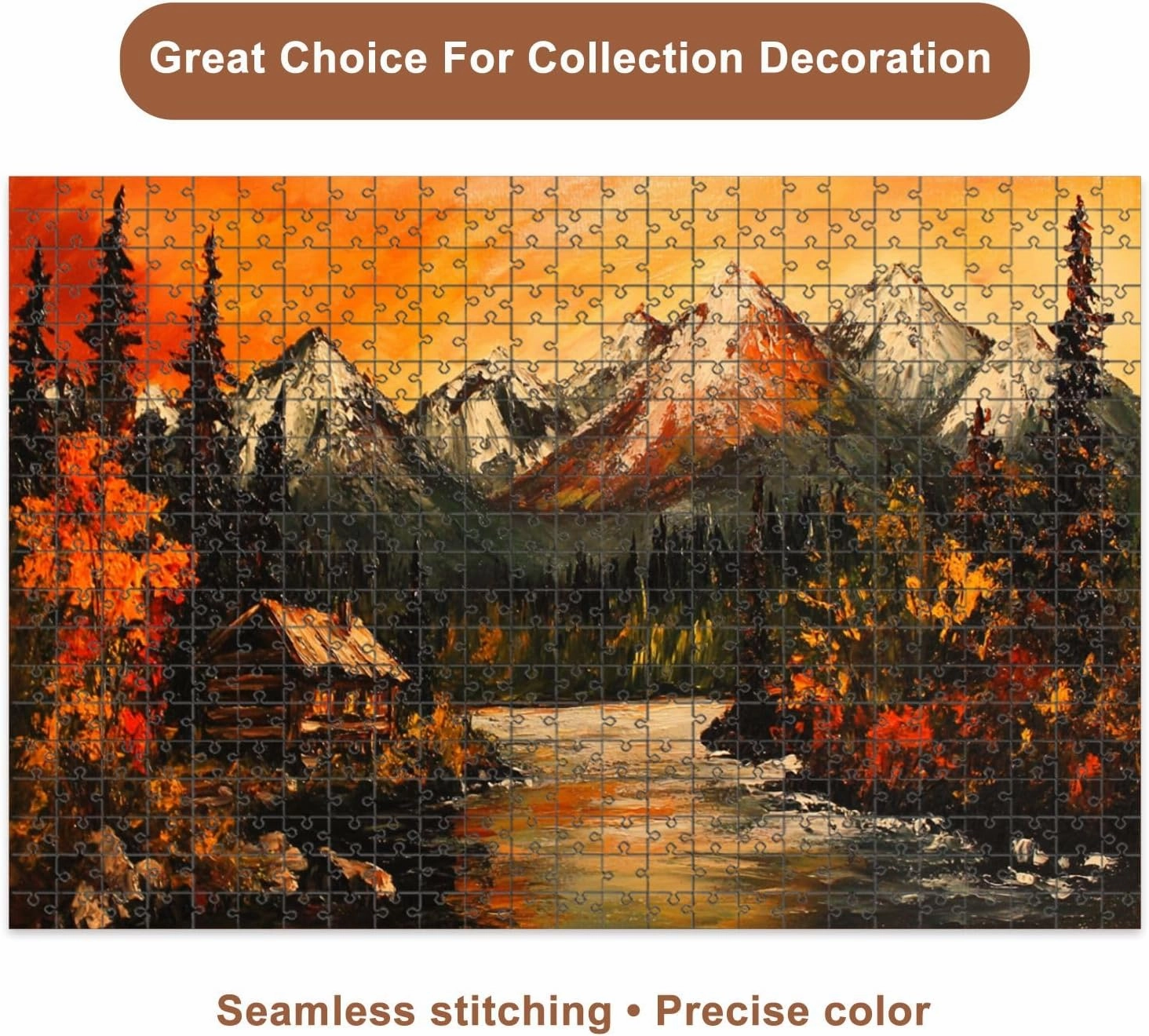 Jigsaw Puzzles 500 Pieces for Adult Bear Southwestern Cabin Forest Mountain Rustic Farmhouse River Trees Puzzle Game for Family Wooden Puzzle Toy Educational Games Puzzles for Home Decor