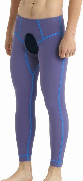JINSHI Men Thermal Underwear Bottoms Open Front Male Leggings Tights Long Johns Compression Pants Base Layer Cold Weather